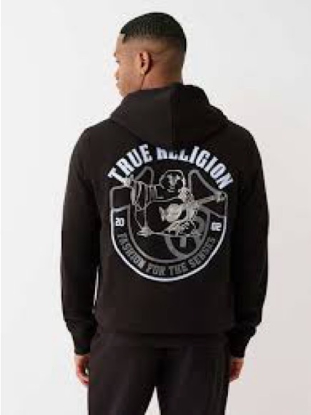 True Religion Black Metallic Buddha Zip Hoodie